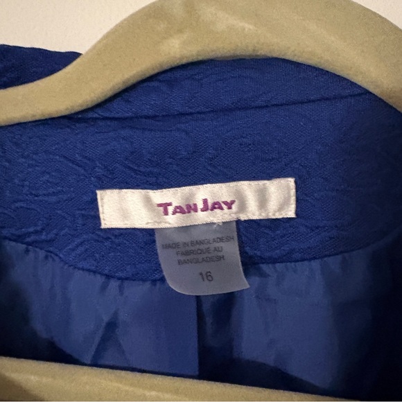 Cobalt Blue TanJay Women’s Zippered Jacket Size 16 - Picture 2 of 4